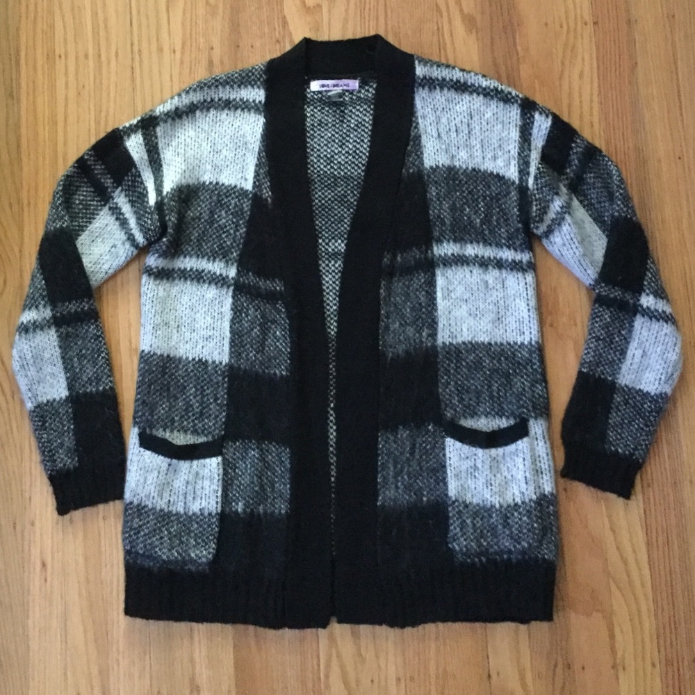 Love Dreams Open Front Plaid Cardigan